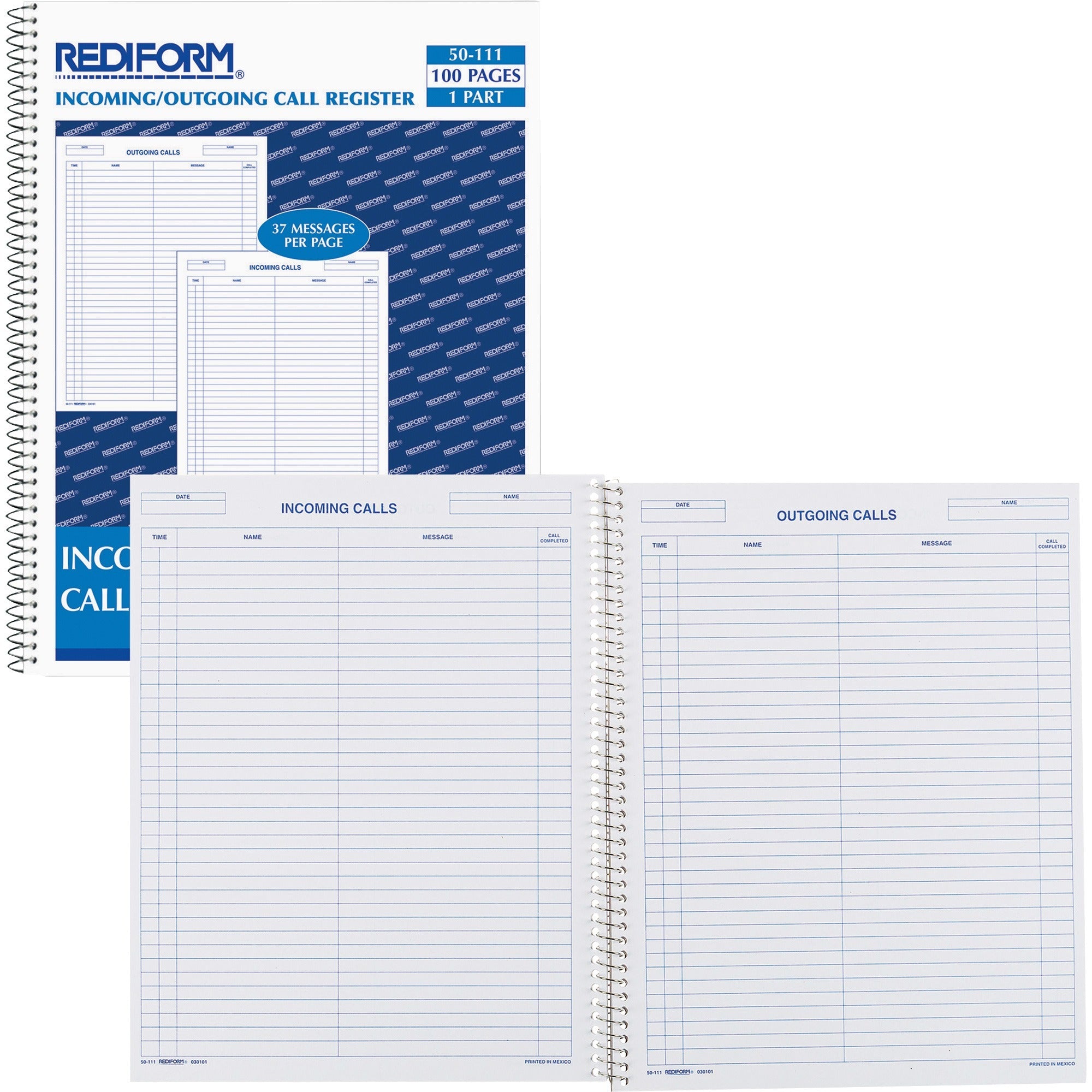 100 Sheet(s) - Wire Bound - 8.50" x 11" Sheet Size - White - White Sheet(s) - Blue Print Color - Recycled - 1 Each