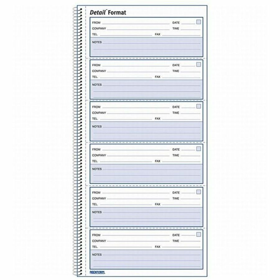 600 Sheet(s) - Wire Bound - 1 Part - 5.62" x 10.62" Sheet Size - White - White Sheet(s) - Blue Print Color - White Cover - Recycled - 1 Each