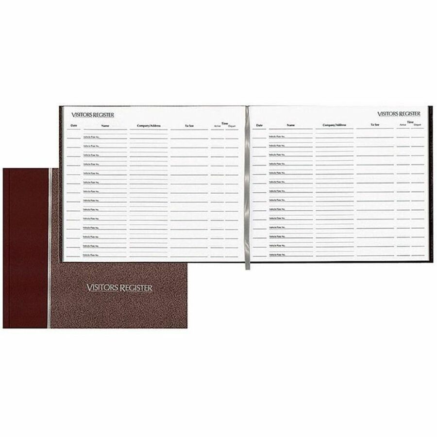 128 Sheet(s) - Thread Sewn - 9.87" x 8.50" Sheet Size - Burgundy - White Sheet(s) - Burgundy Cover - Recycled - 1 Each