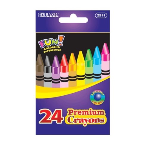 BAZIC Crayons 24 Color  Non Toxic Drawing Crayon (24/Pack)  1-Pack