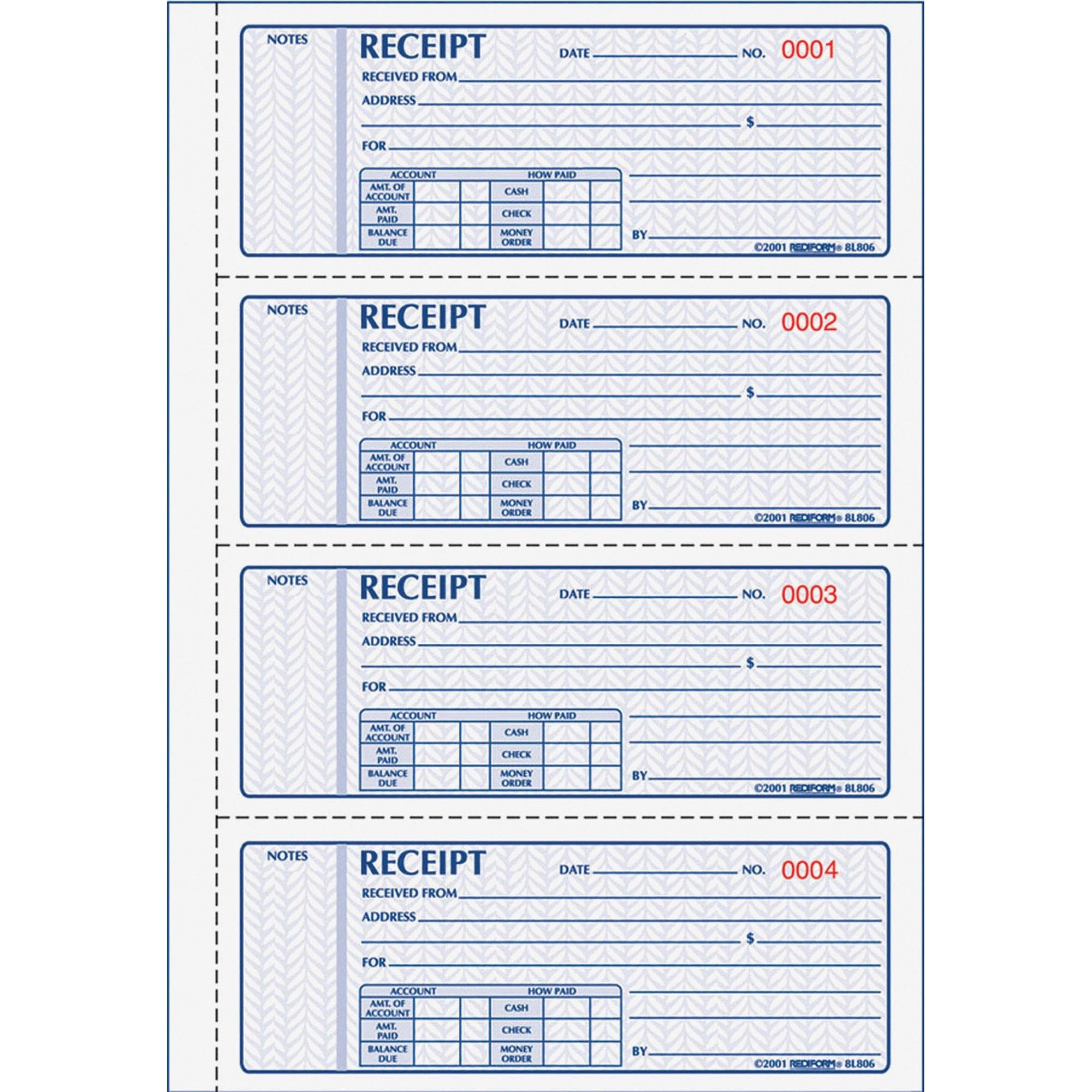400 Sheet(s) - 2 Part - Carbonless Copy - 7" x 2.75" Sheet Size - White, Yellow - Black Print Color - 1 Each