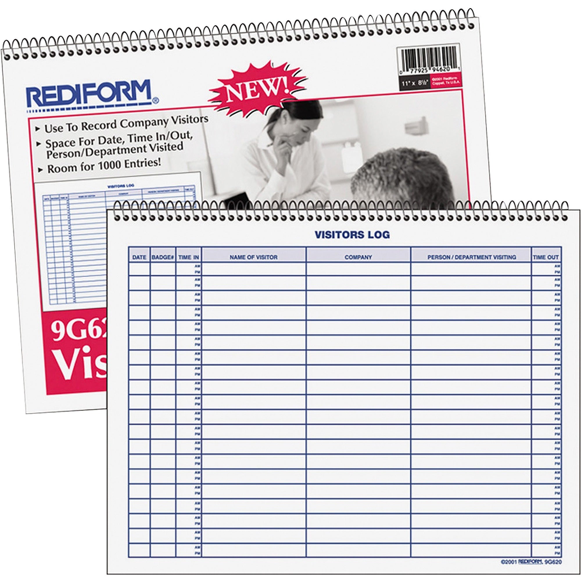50 Sheet(s) - Wire Bound - 1 Part - 11" x 8.50" Sheet Size - White - White Sheet(s) - Blue Print Color - Recycled - 1 Each
