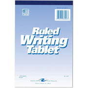 100 Sheets - Glued/Tapebound - 15 lb Basis Weight - 6" x 9" Sheet Size - White Paper - White Chipboard Cover - Chipboard Backing - 1 Each