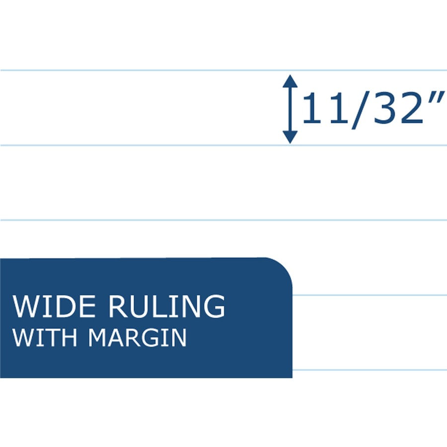 8 Sheets - 16 Pages - Stapled/Glued - Red Margin - 15 lb Basis Weight - 7" x 8 1/2" Sheet Size - White Paper - Blue Cover - Flexible Cover - 50 / Pack