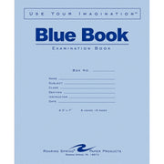 8 Sheets - 16 Pages - Stapled/Glued - Red Margin - 15 lb Basis Weight - 7" x 8 1/2" Sheet Size - White Paper - Blue Cover - Flexible Cover - 50 / Pack