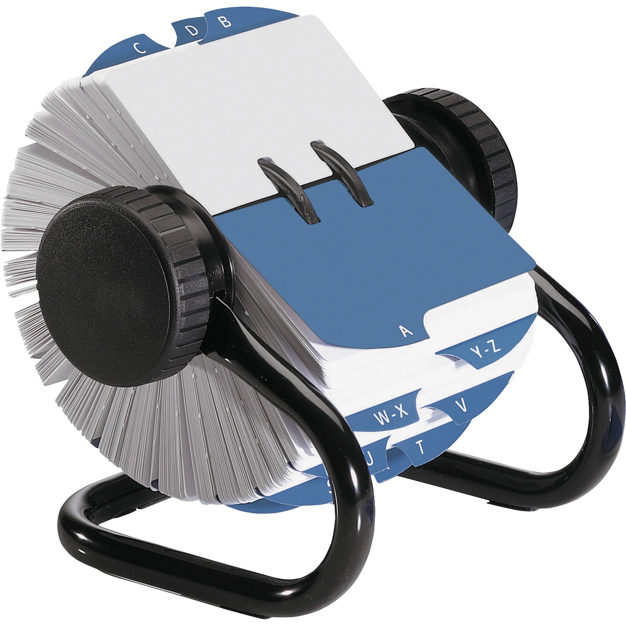 500 Card Capacity - For 2.25" x 4" Size Card - 24 A to Z Index Guide - Black - Metal