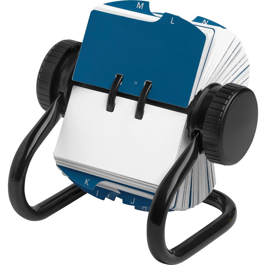500 Card Capacity - For 2.25" x 4" Size Card - 24 A to Z Index Guide - Black - Metal