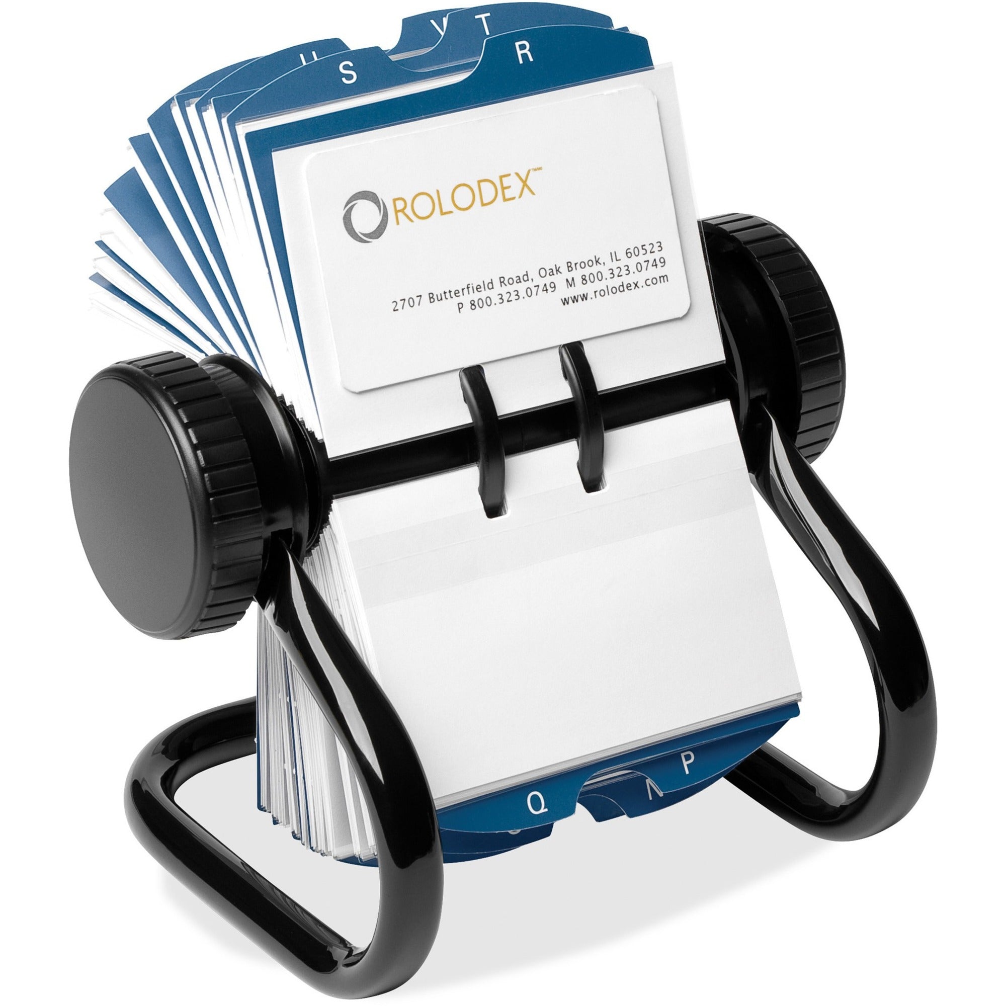 400 Card Capacity - For 2.63" x 4" Size Card - 24 Index Guide - Black