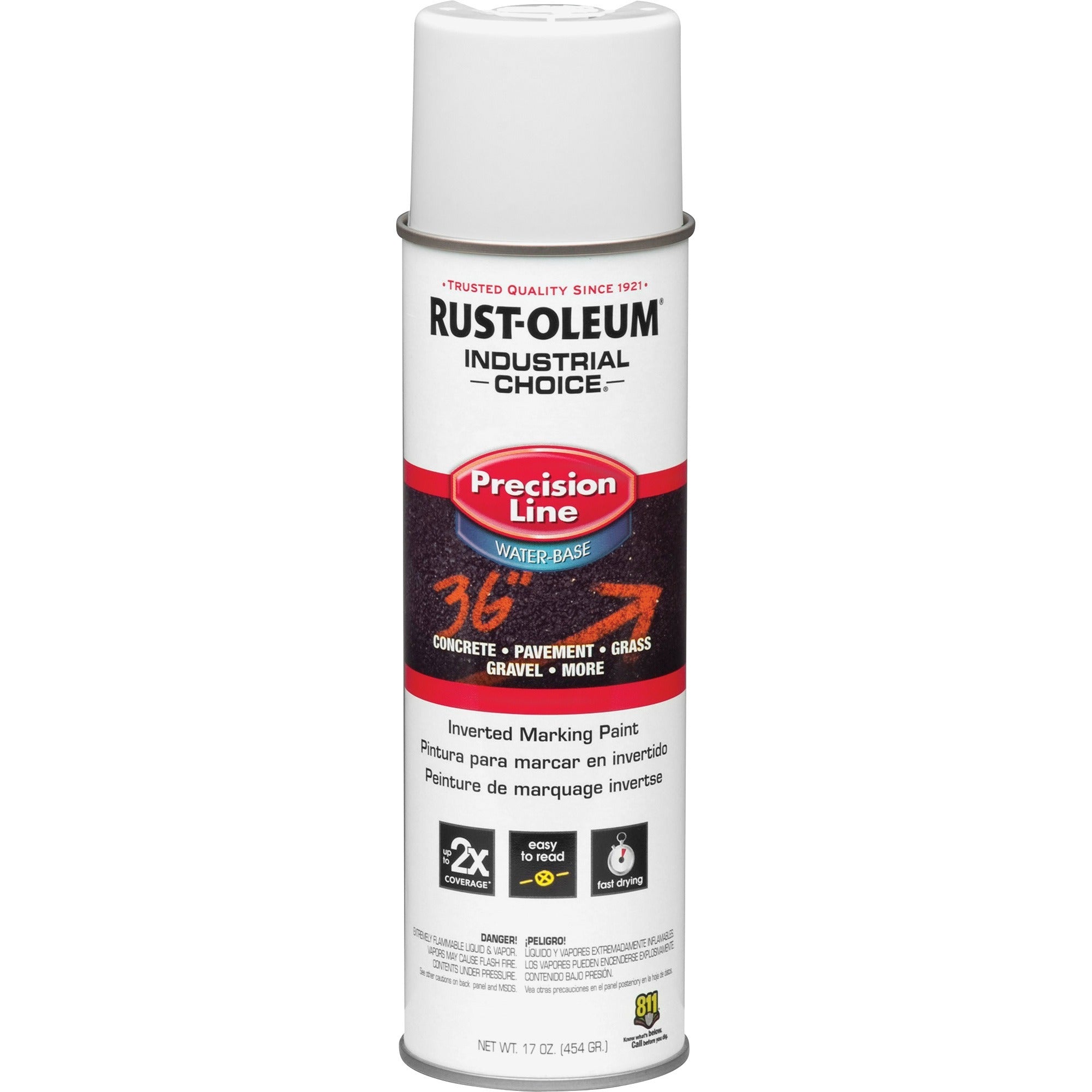 Rust-Oleum Industrial Choice Precision Line Marking Paint - 1 Color(s) - White - 17 fl oz - 1 Each