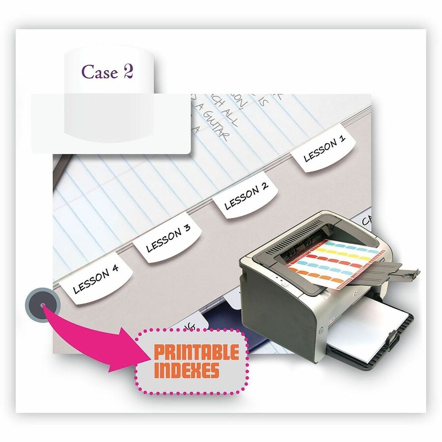 100 Blank Tab(s) - 1.25" Tab Height x 1.12" Tab Width - Self-adhesive, Permanent - White Tab(s) - Non-toxic - 100 / Pack