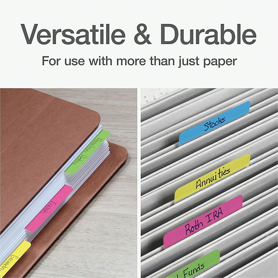 12 x Blue, 12 x Yellow, 12 x Magenta, 12 x Green - 2" Flag/Note Width x 11/16" Flag/Note Length - Rectangle - Assorted - Plastic - Removable, Self-adhesive - 1 Pack