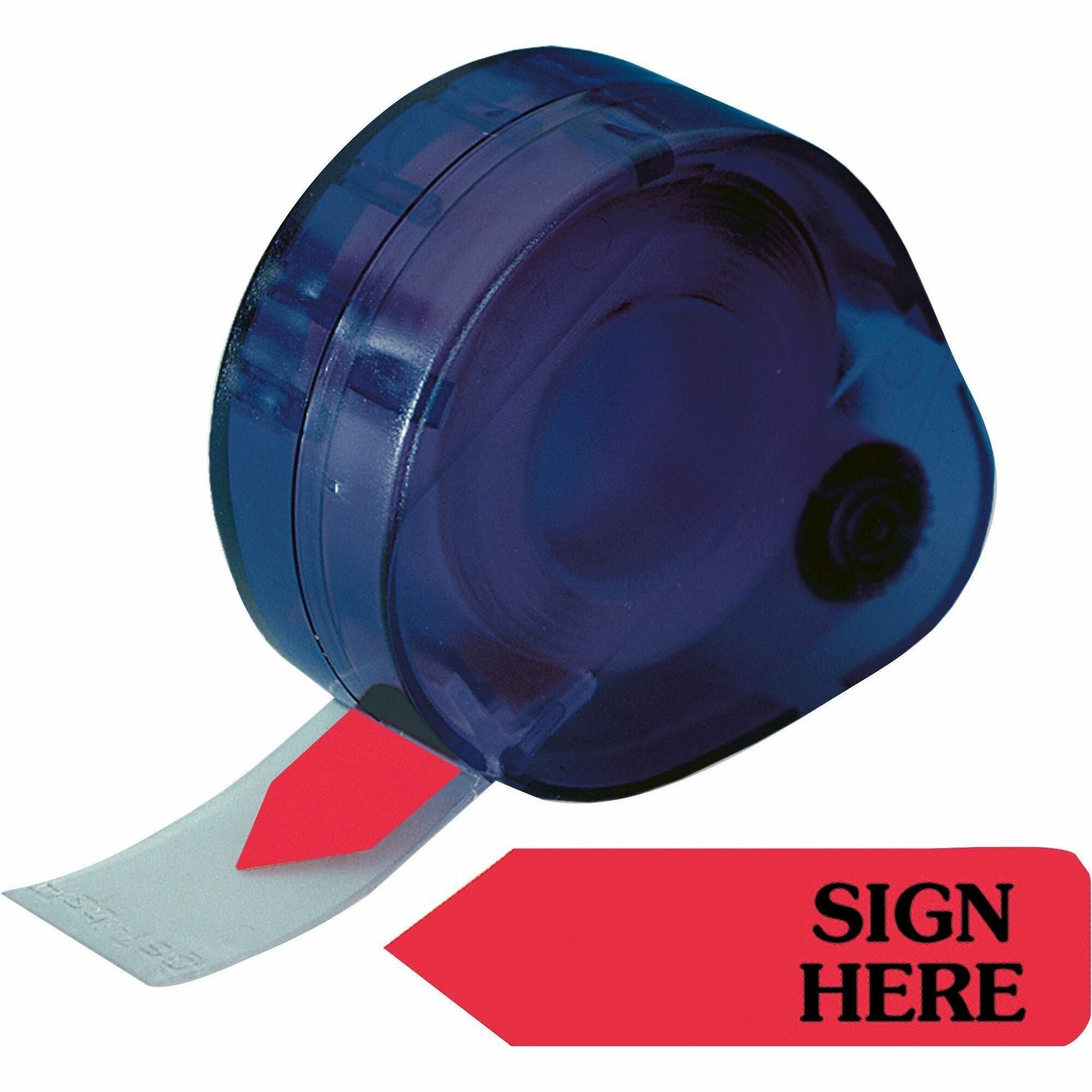Redi-Tag Sign Here Removable Flags In Dispenser - 1 7/8" Flag/Note Width x 9/16" Flag/Note Length - Arrow - SIGN HERE - Red - Removable, Self-adhesive - Dispenser Included - 1 Pack