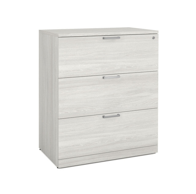 OfficeSource Laminate Lateral Files 3 Drawer Lateral File Cabinet - Arcadia White