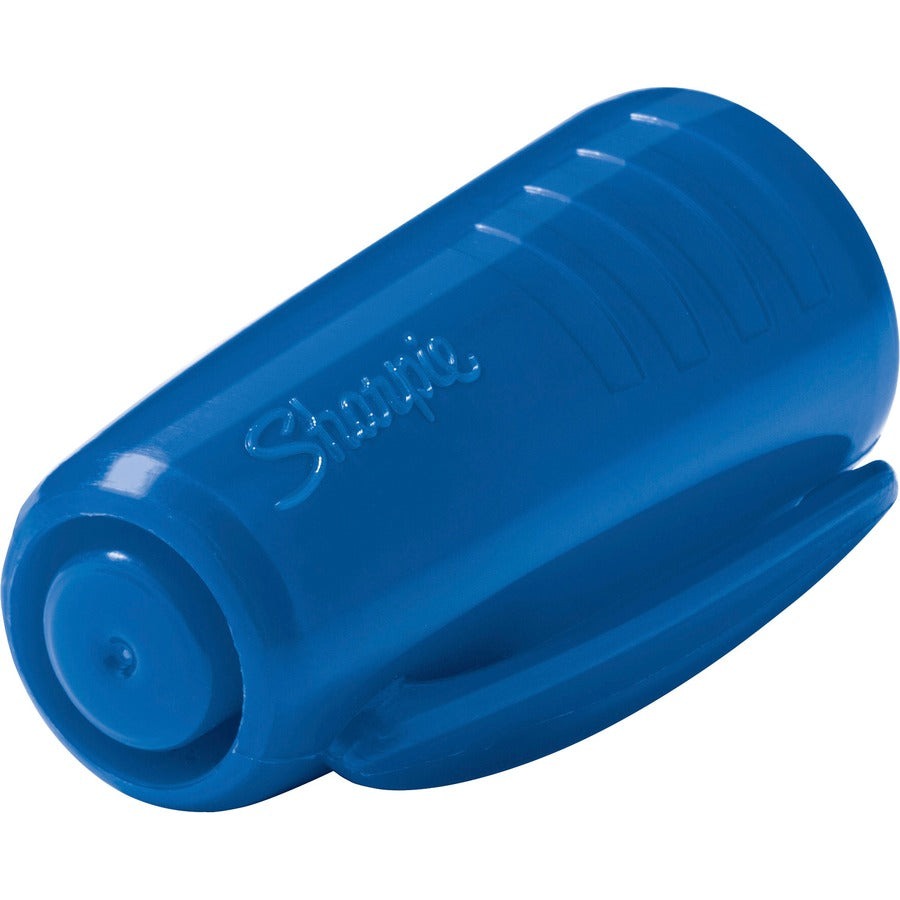 Sharpie King-Size Permanent Markers - Chisel Marker Point - Blue Ink - Silver Plastic Barrel - 1 Dozen