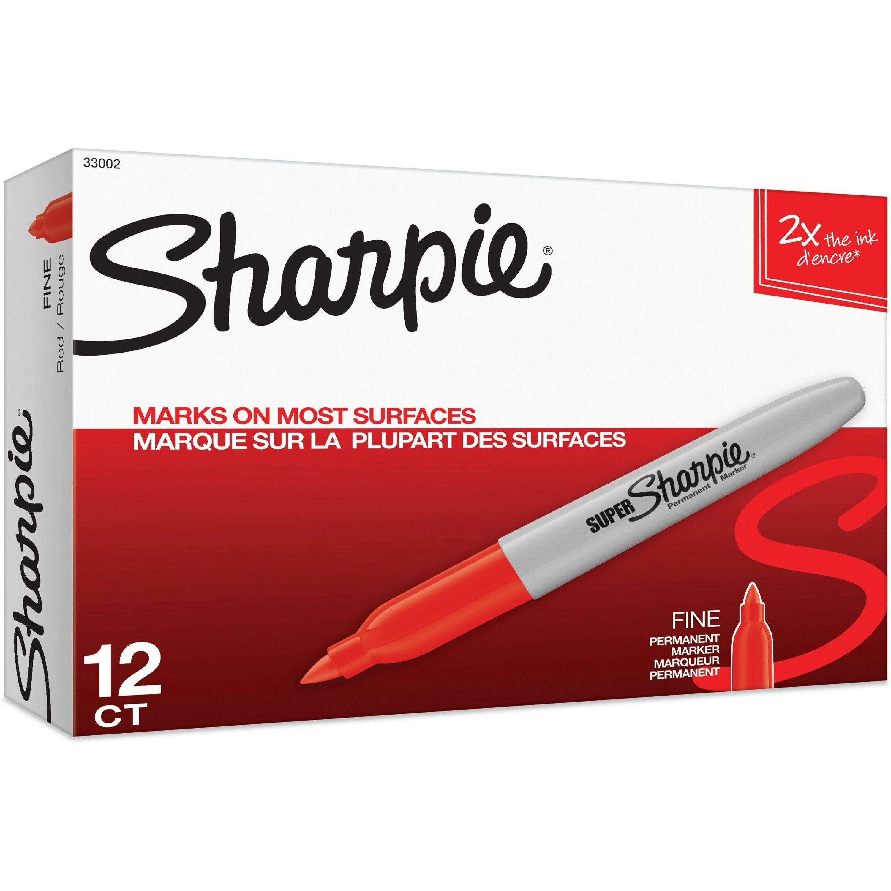 Bold Marker Point - Red Ink - Alcohol Based - 1 Dozen
