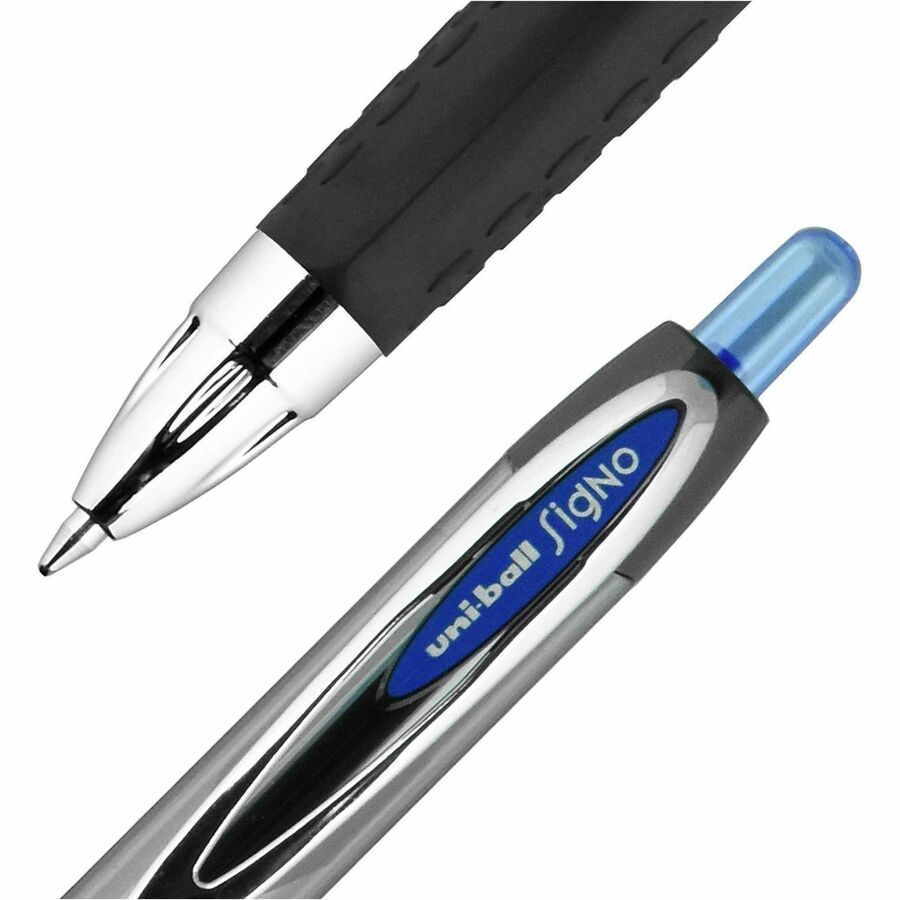 uniball™ 207 Gel Pen - 0.7 mm Medium Pen Point - Refillable - Retractable - Blue Ink - Gel-based - 1 Dozen