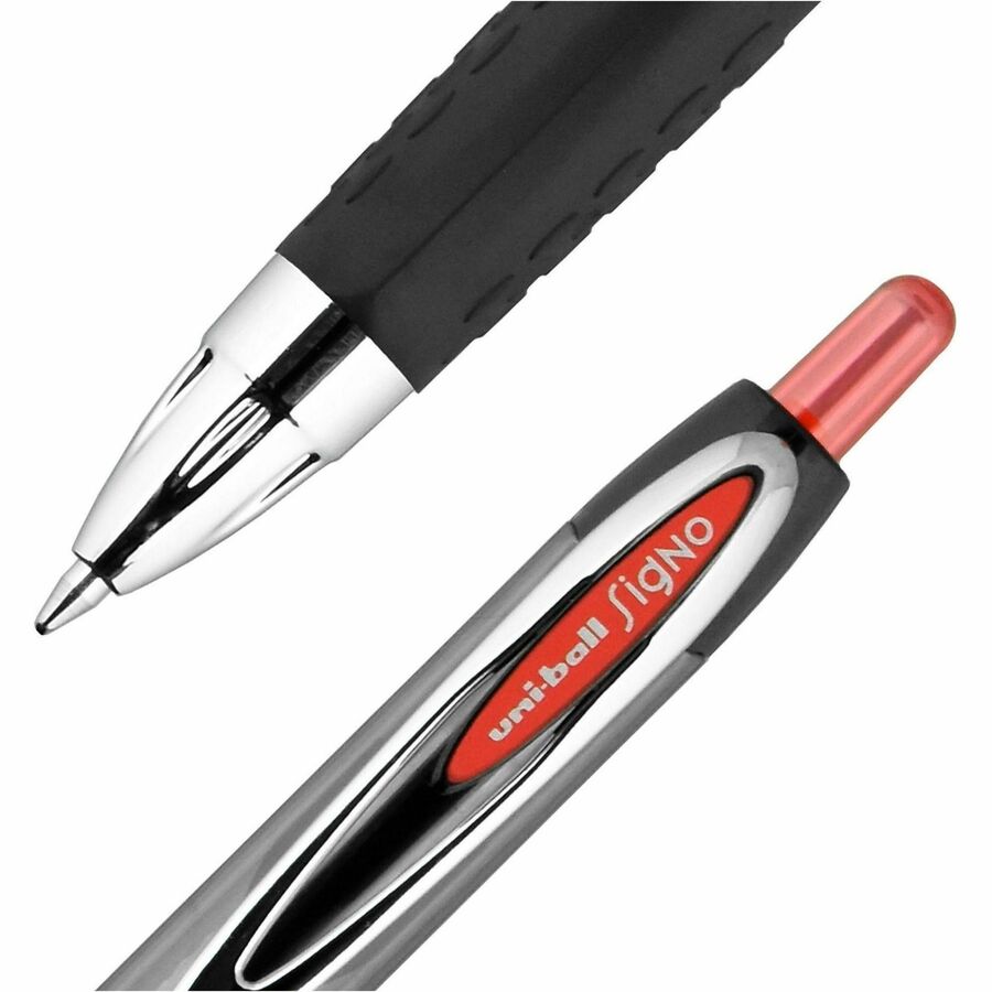 uniball™ 207 Gel Pen - 0.7 mm Medium Pen Point - Refillable - Retractable - Red Ink - Gel-based - 1 Dozen