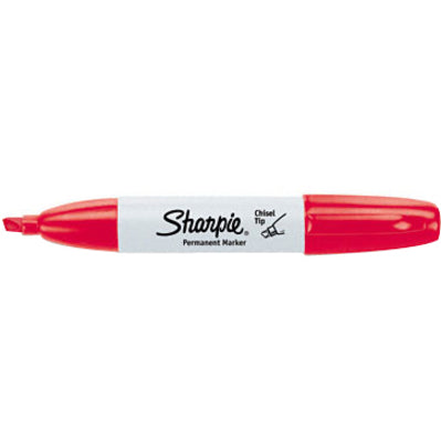 Sharpie Large Barrel Permanent Markers - Wide Chisel Marker Point - Red Ink - Alcohol Based - 1 Dozen