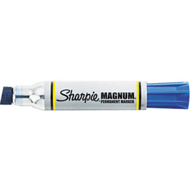 Sharpie Magnum Permanent Marker - 15.87 mm Jumbo Chisel Marker Point - Blue Ink - Silver Plastic Barrel - 1 Each