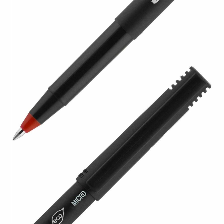 uniball™ Onyx Rollerball Pens - 0.5 mm Micro Pen Point - Red Ink - Metal Tip - 1 Dozen