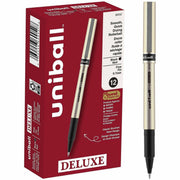 uniball™ Deluxe Rollerball Pens - 0.7 mm Fine Pen Point - Black Ink - Champagne Barrel - 1 Dozen