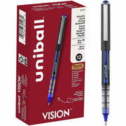 uniball™ Vision Rollerball Pens - 0.5 mm Micro Pen Point - Blue Ink - 1 Dozen