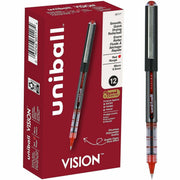 uniball™ Vision Rollerball Pens - 0.5 mm Micro Pen Point - Red Ink - 1 Dozen