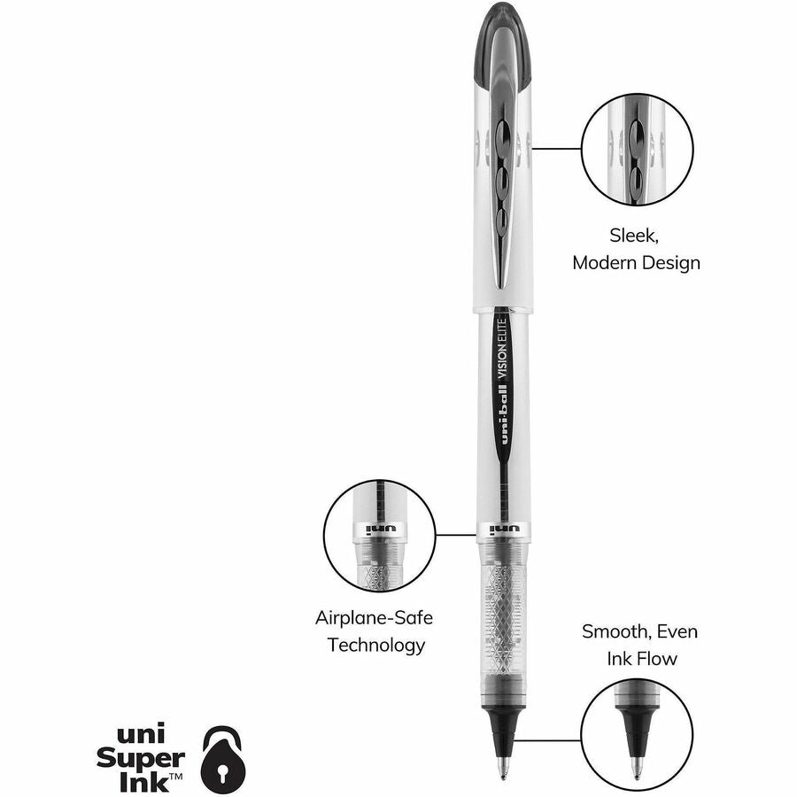 0.8 mm Bold Pen Point - Refillable - Black Ink - Gel-based - 1 Each