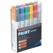 uniball™ uni-Paint PX-20 Oil-Based Paint Marker - Medium Marker Point - Blue, Red, Green, Yellow, Black, White, Silver, Gold, Violet, Pink, Light Blue, ... Ink - Oil Based - White Barrel - 12 / Set