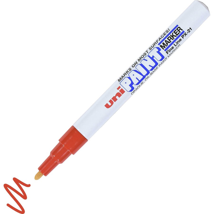 uniball™ uni-Paint PX-21 Oil-Based Paint Marker - Fine Marker Point - Red Ink - Oil Based - 1 Each