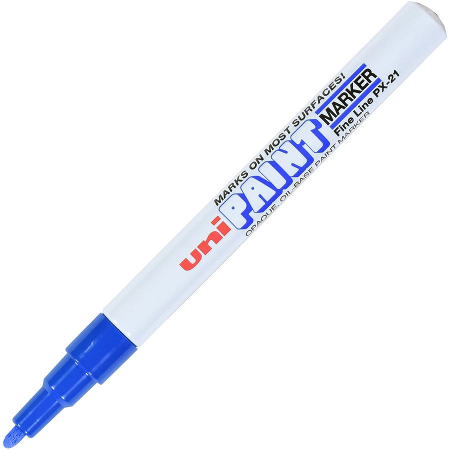uniball™ uni-Paint PX-21 Oil-Based Paint Marker - Fine Marker Point - Blue Ink - Oil Based - 1 Each