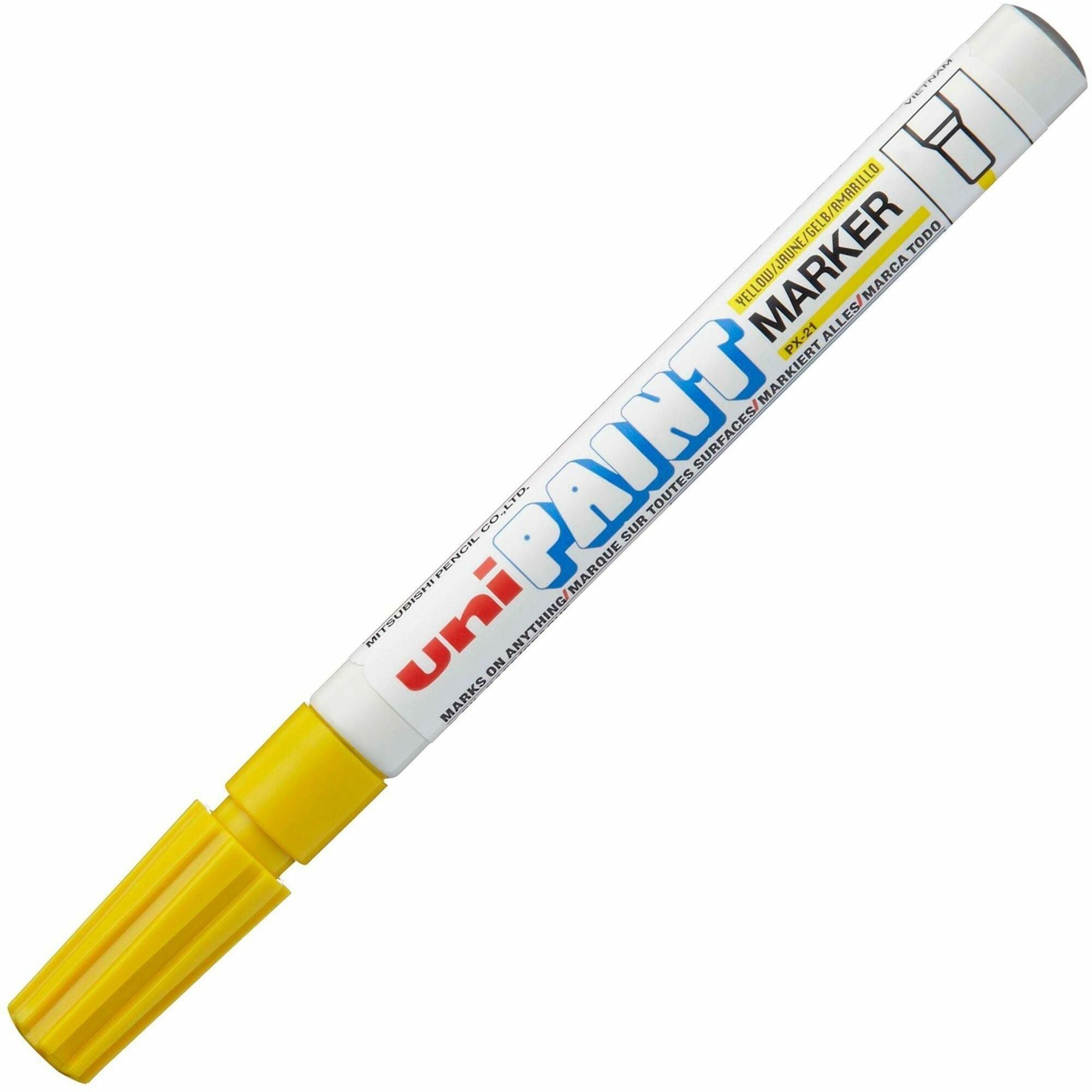 uniball™ uni-Paint PX-21 Oil-Based Paint Marker - Fine Marker Point - Yellow Ink - Oil Based - 1 Each