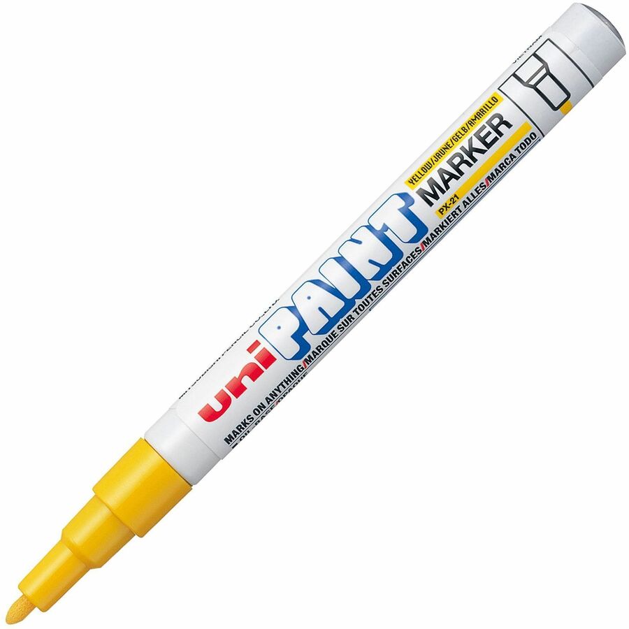 uniball™ uni-Paint PX-21 Oil-Based Paint Marker - Fine Marker Point - Yellow Ink - Oil Based - 1 Each