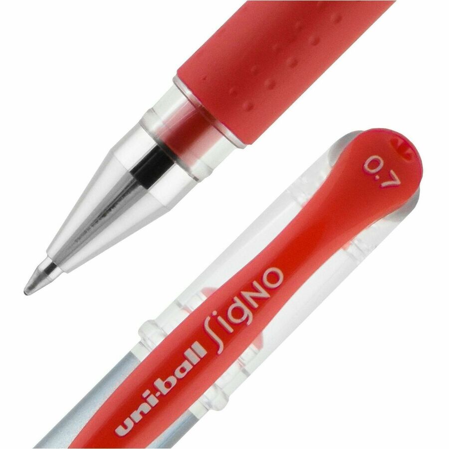 0.7 mm Medium Pen Point - Red Ink - Gel-based, Pigment-based - Stainless Steel Tip - Office, Home, Classroom, Document - 1 Dozen
