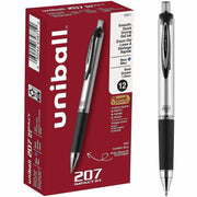 uniball™ 207 Impact RT Gel Pen - 1 mm Bold Pen Point - Refillable - Retractable - Blue Ink - Gel-based - Gray, Silver Barrel - 1 Each