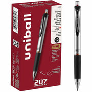 uniball™ 207 Impact RT Gel Pen - 1 mm Bold Pen Point - Refillable - Retractable - Red Ink - Gel-based - Gray, Silver Barrel - 1 Each