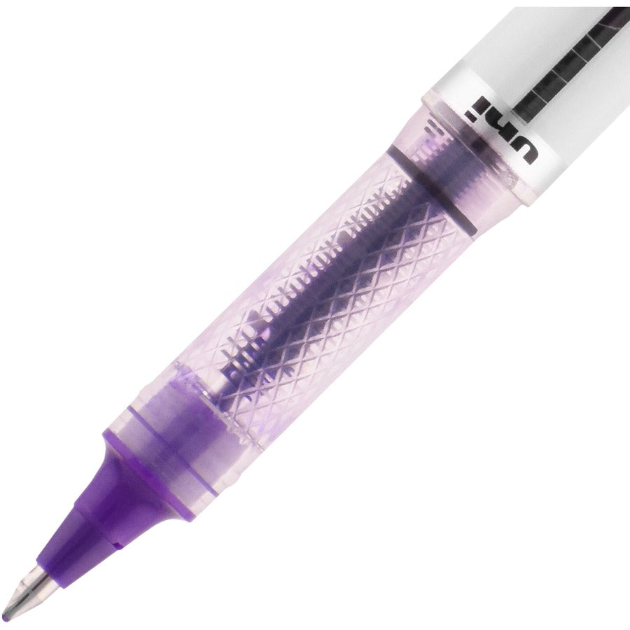 uniball™ Vision Elite Rollerball Pen - 0.8 mm Bold Pen Point - Refillable - Violet Ink - Gel-based - Light Gray Barrel - 1 Each
