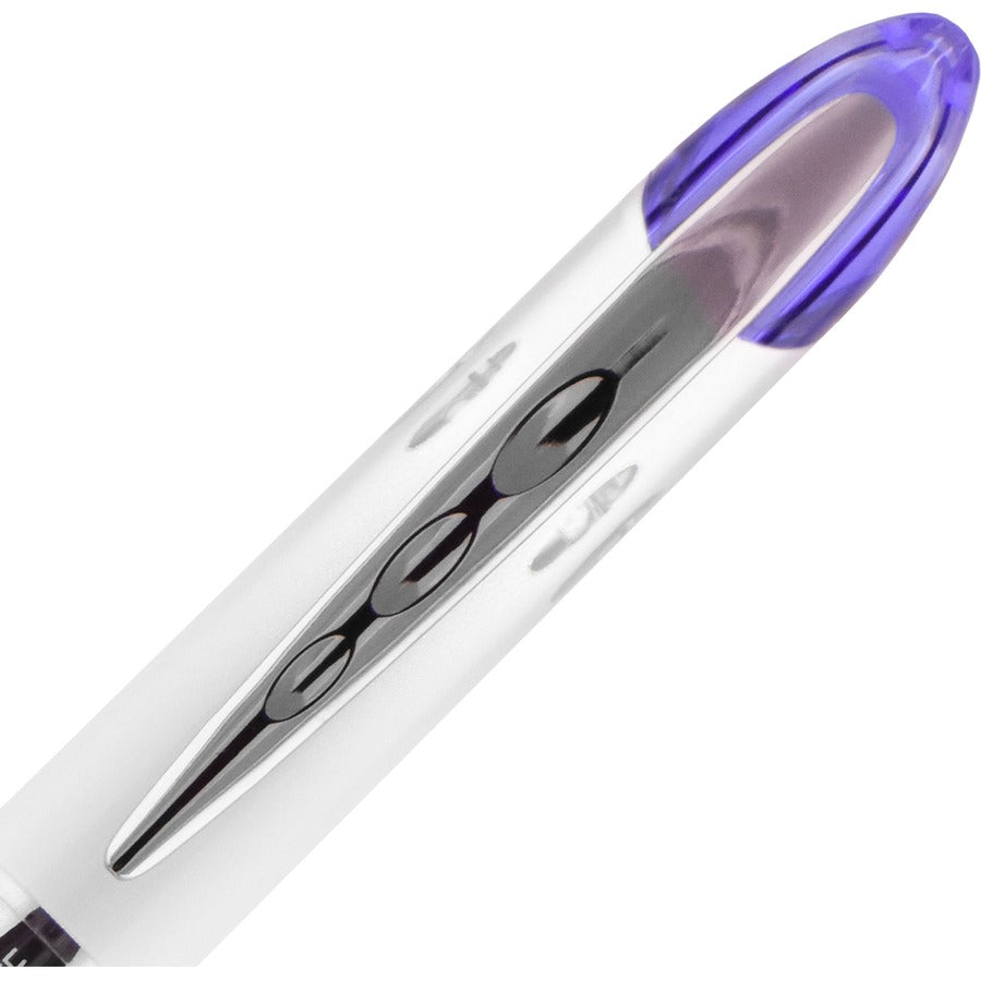 uniball™ Vision Elite Rollerball Pen - 0.8 mm Bold Pen Point - Refillable - Violet Ink - Gel-based - Light Gray Barrel - 1 Each