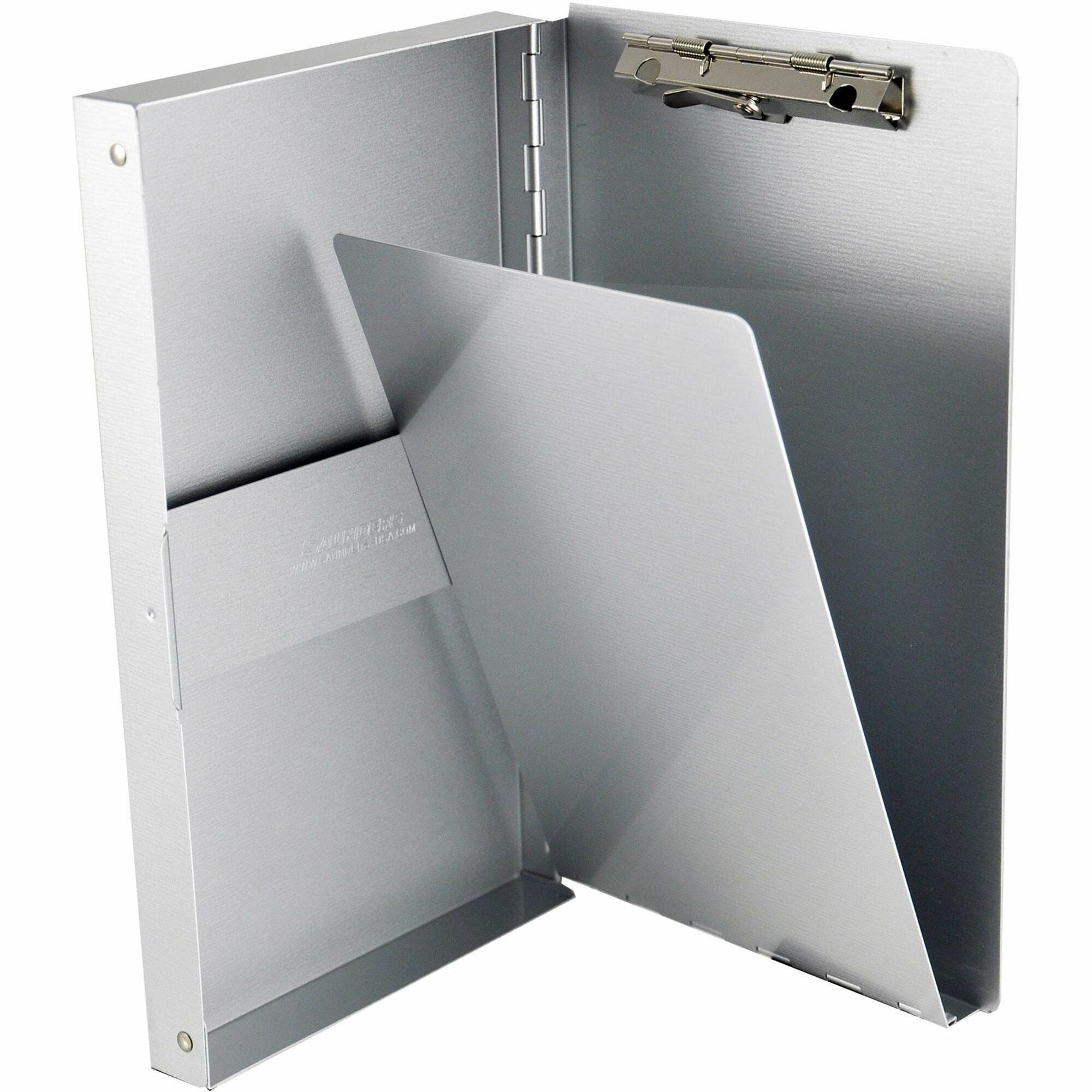 Saunders Snapak Side-open Storage Form Holder - 0.50" Clip Capacity - Storage for 30 Sheet - Side Opening - 5 21/32" x 9 1/2" Sheet Size - Aluminum - Silver - 1 Each