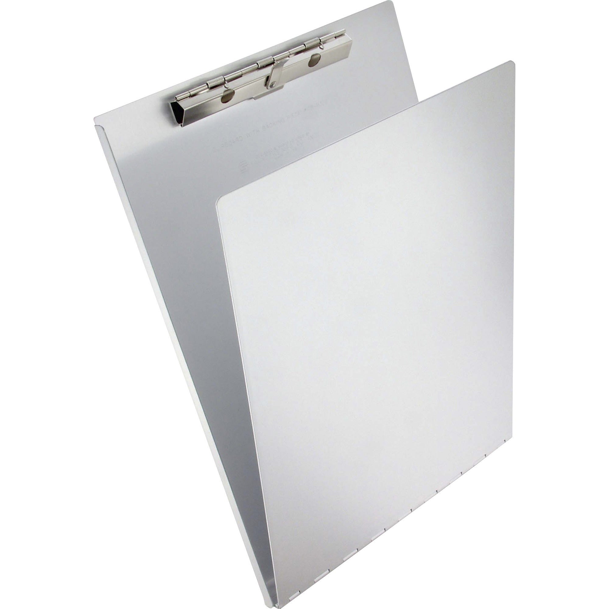 0.50" Clip Capacity - 8 1/2" x 12" Sheet Size - Spring Clip - Aluminum - 1 Each