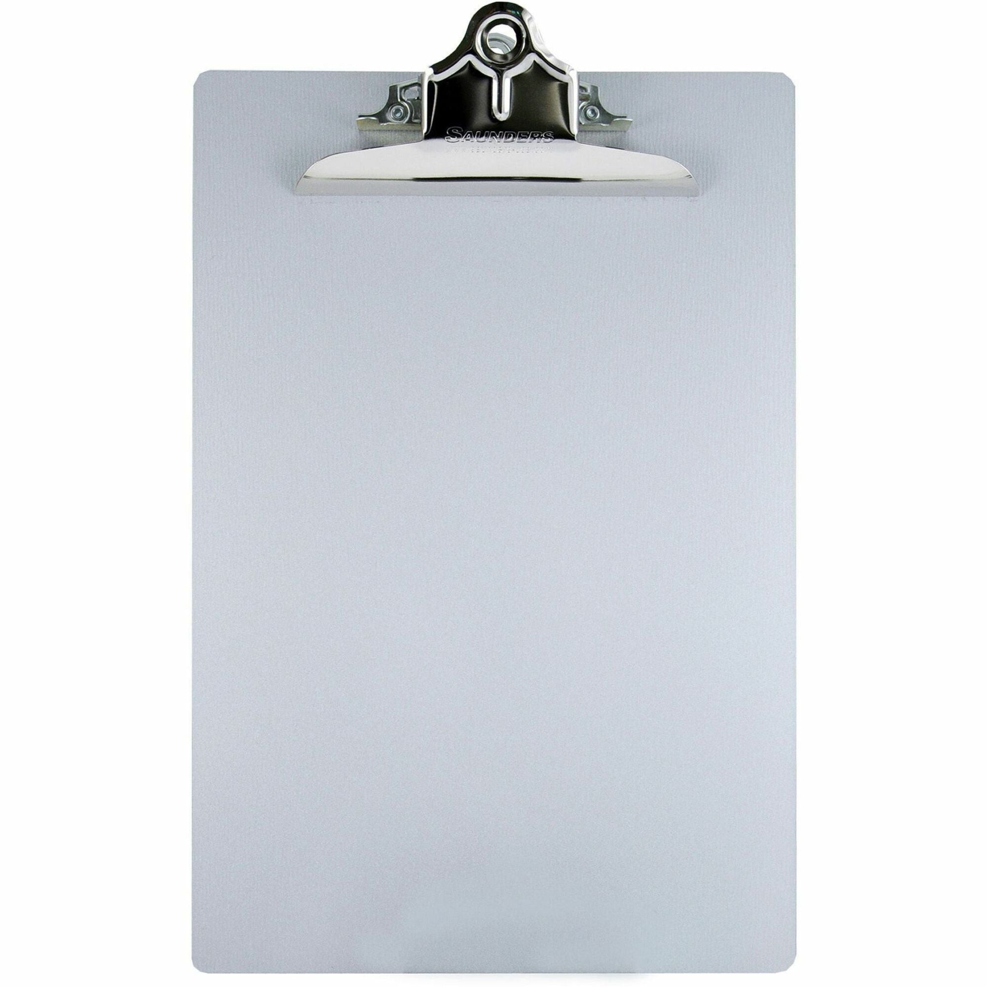 Saunders Aluminum Round Corner Clipboards - 1" Clip Capacity - 8 1/2" x 12" Sheet Size - Clamp - Aluminum - Silver - 1 Each