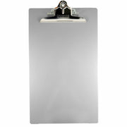 Saunders Aluminum Round Corner Clipboards - 1" Clip Capacity - 8 1/2" x 14" Sheet Size - Clamp - Aluminum - Silver - 1 Each