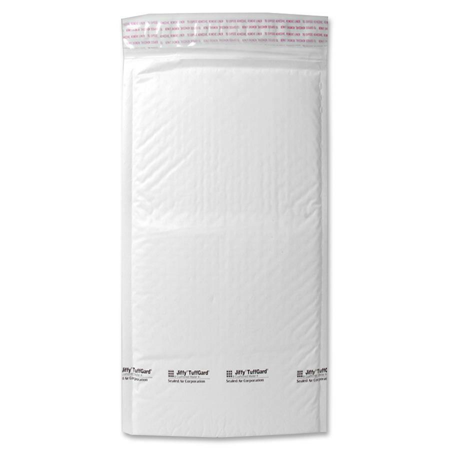 Sealed Air Tuffgard Premium Cushioned Mailers - Bubble - #000 - 4" Width x 8" Length - Peel & Seal - White - Poly - 25 / Carton