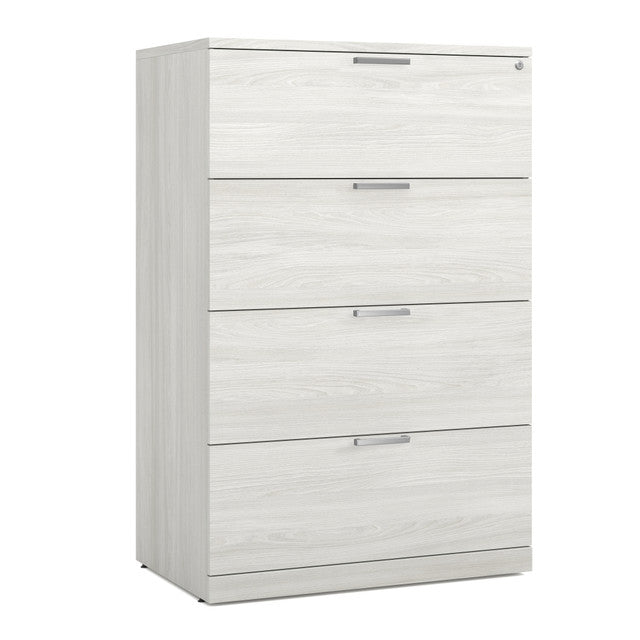 OfficeSource Laminate Lateral Files 4 Drawer Lateral File Cabinet - Arcadia White
