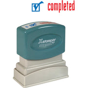 Message Stamp - COMPLETED - 0.50" Impression Width - 100000 Impression(s) - Red, Blue - Polymer Polymer - Recycled - 1 Each
