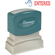 Message Stamp - ENTERED - 0.50" Impression Width - 100000 Impression(s) - Red, Blue - Polymer Polymer - Recycled - 1 Each