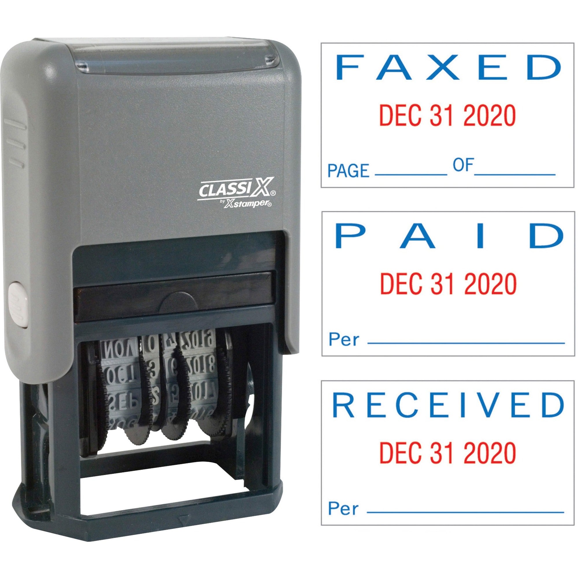 Xstamper Self-Inking Paid/Faxed/Received Dater