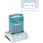 Message/Date Stamp - RECEIVED - 1.31" Impression Width x 2.12" Impression Length - Blue, Red - Recycled - 1 Each