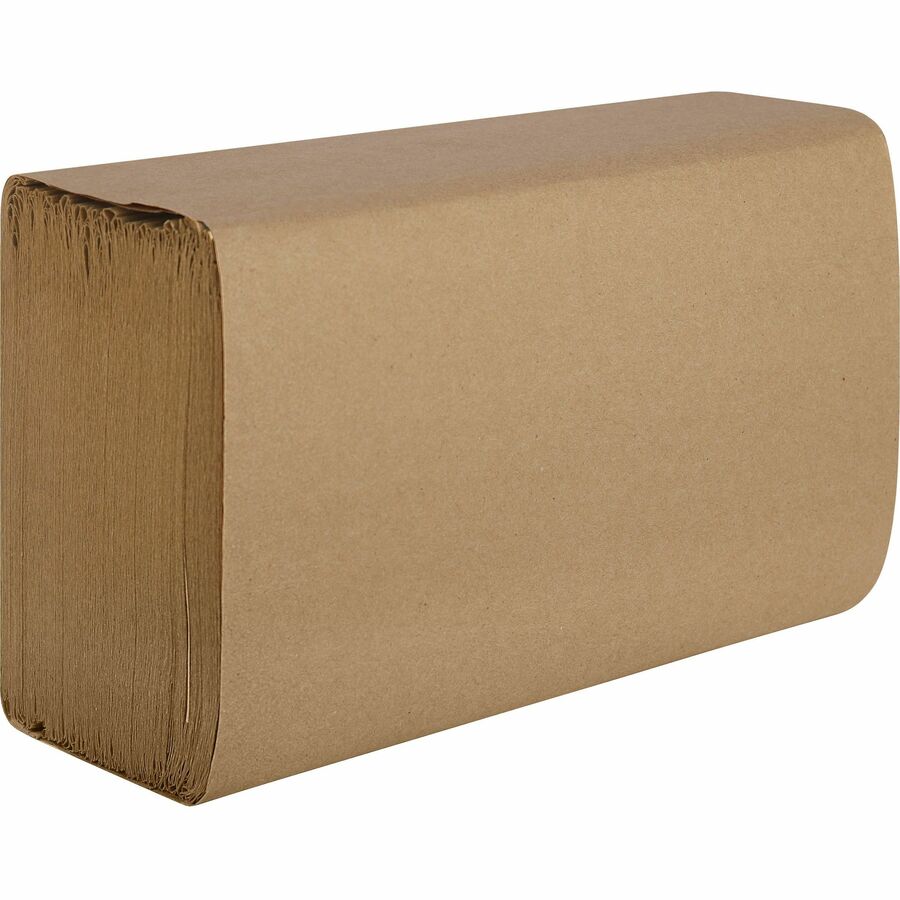 1 Ply - Single Fold - 10.25" Width x 9.10" Length - embossed design - Natural - Fiber, Kraft - 250 Sheets/Pack - 16 / Carton