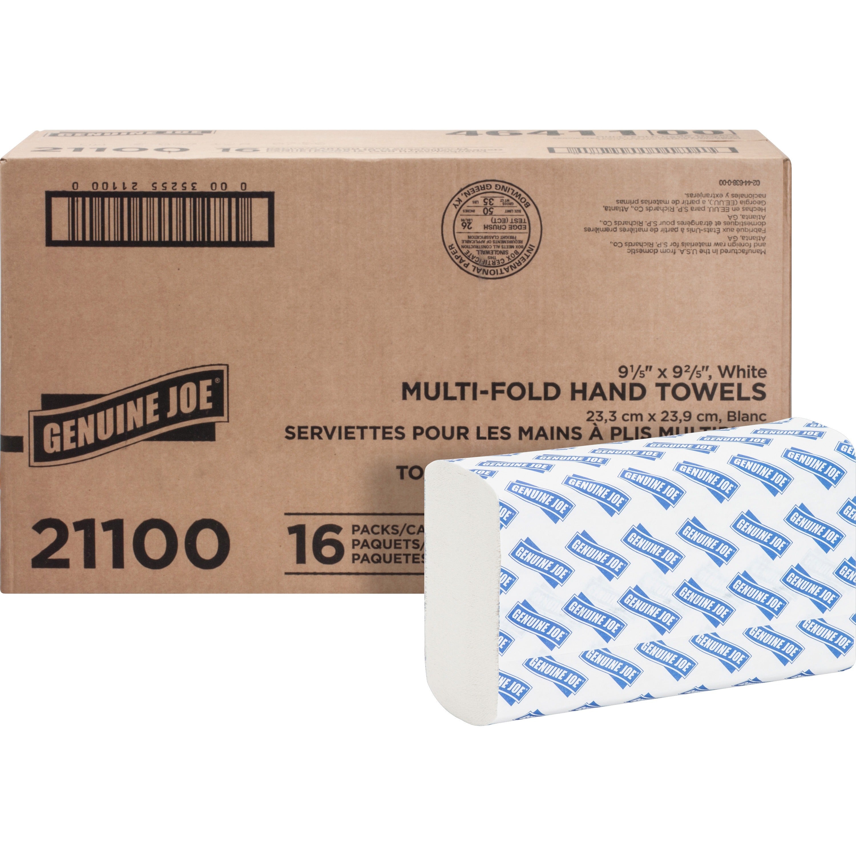 1 Ply - Multifold - 9.20" Width x 9.40" Length - embossed design - White - Paper, Fiber - 250 Sheets/Pack - 16 / Carton
